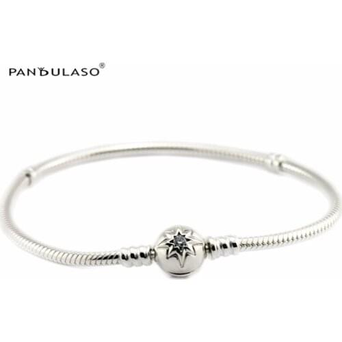 Starry Sky Clasp Clear CZ Bracelets For Woman DIY Beads & Charms Authentic Silver Fashion Jewelry Bracelets