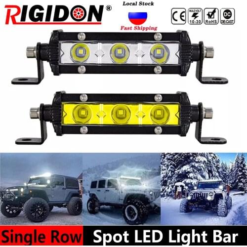 RIGIDON Straight Single Row Slim 6 13 20 26 32 38inch Led light Bar Fog Lights for Truck Boat Car Vehicles SUV ATV UTE