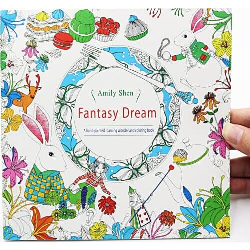 1PCS New 24 Pages Fantasy Dream English Edition Coloring For Children Adult Relieve Stress Kill Time Painting Drawing Book