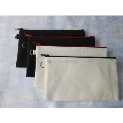 11*20cm Pure white cotton canvas cosmetic Bags DIY women blank plain zipper makeup bag phone clutch bag keychain bag