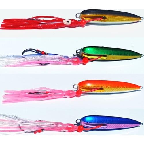 150g/100g/60g Bottom jig Jig head with fishing lure skirt lead jig lead fish jigging lure metal fishing lure