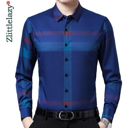 2021 brand designer striped mens shirts for men clothing korean fashion long sleeve shirt luxury dress casual clothes jersey 143