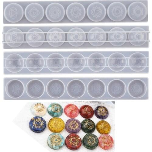7 Chakras Stones Silicone Molds for DIY Crystal UV Expoy Healing Casting Mold for Handmade Crafts Making Supplies