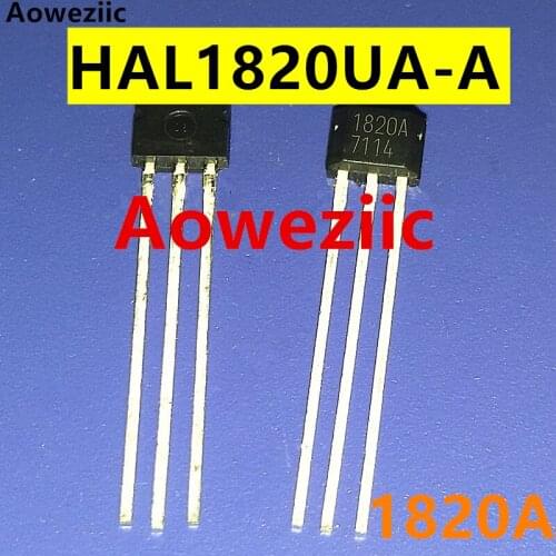Aoweziic 10Pcs HAL1820UA-A HAL1820UA 1820A SENSOR HALL EFFECT ANALOG TO92-3 100% New Original
