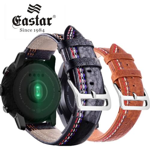 Black Leather 22mm Strap for Samsung Gear S3 Frontier Samsung Classic Watch Band for xiaomi huami amazfit bip pace lite strap