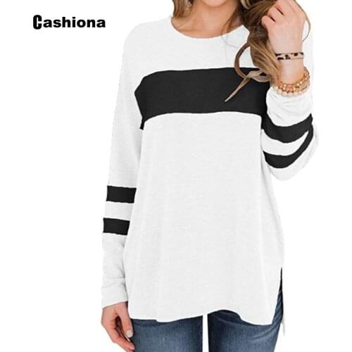 Cashiona Ladies Elegant Leisure Casual Loose T-shirt England Style Womens Top 2021 Spring Autumn Tees shirt Femme Clothing
