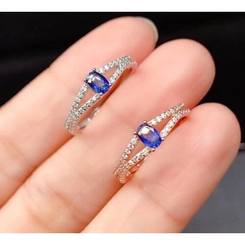 Elegant Birthday Gift Super Quality Natural And Real Sapphire Rings 925 Sterling Silver Fine Jewelry