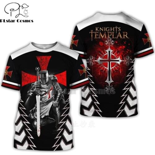 PLstar Cosmos All Over Printed Knights Templar 3d t shirts tshirt tees Winter autumn funny Harajuku short sleeve streetwear-6