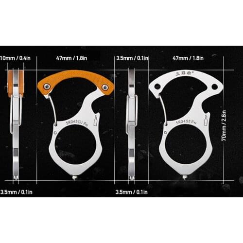 Carabiner Stainless Steel Survival Tool Glass Breaker Outdoor Survive EDC Key Ring Outdoor Multi-tool Key Chain Ring Camping