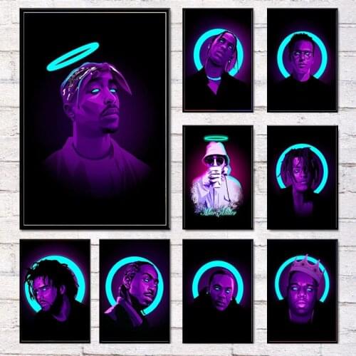 Tupac Shakur Famous Hip Hop Rap Music Singer Stars Modern Wall Art Poster Canvas Painting In Livingroom Home Decor Cuadros