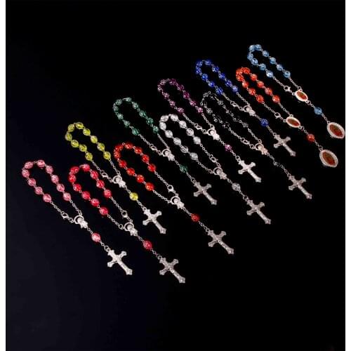 48 pieces of Catholic bracelet rosary cross small bracelet, Maria center rosary baptism children bracelet