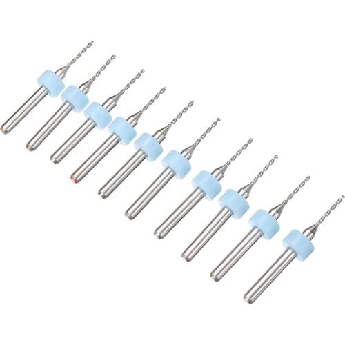 10pcs 1mm Tungsten Steel End Mill 3.175mm Shank Drill Bits Woodworking Engraving Cutter Tool CNC PCB Bit
