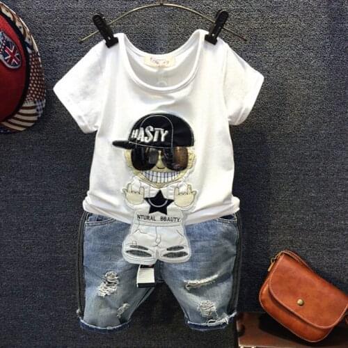 Baby Summer Clothing Toddler Kids Baby Boy Outfit Clothes boys Cartoon T-shirt Tops+Short Pants Set Sport Sets 2-7years