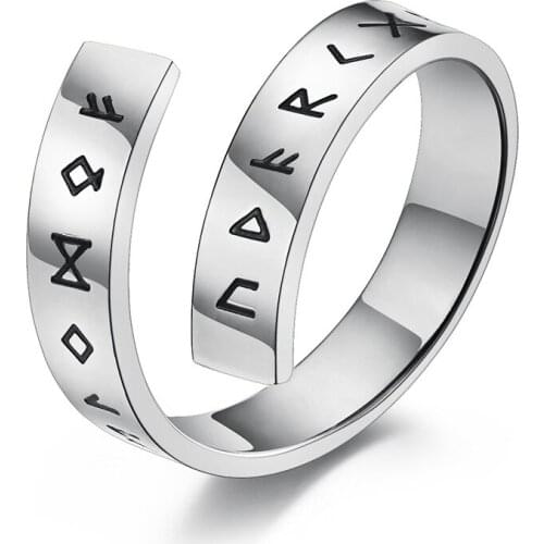 Best Sales Pirate Viking Script Letters Enamel Bridal Sets Matching Rings For Husband Mens Stainless Steel Band Free Shipping