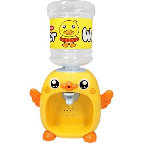 Cute Cartoon big yellow duck drink machine simulation Miniature water dispenser play house toy educational toys For kids gifts
