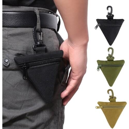 Mini Tactical Wallet Coin Key Purse Military EDC Pack Small Earphone Pouches Outdoor Universal 5" Triangle Waist Bag Hunting Bag