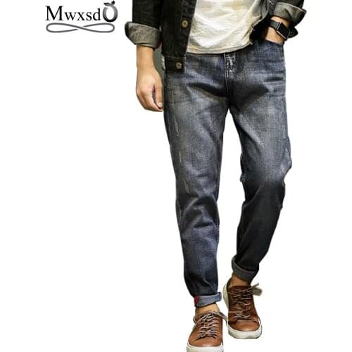 Mwxsd brand Men Harem Jeans Cotton pants Fashion casual Denim Trousers small feet Pants Plus Size 29-40