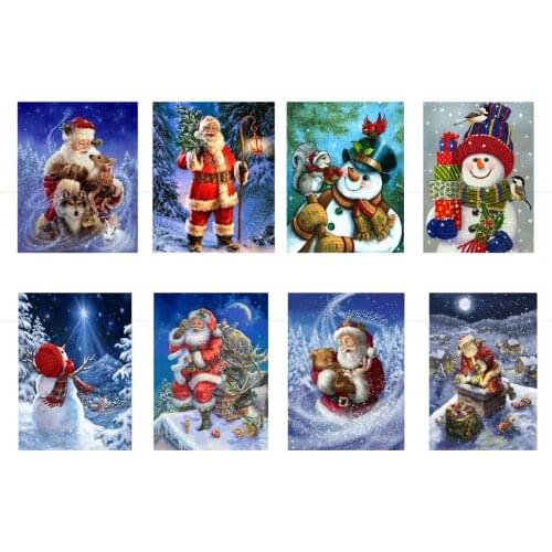 DIY Paints By Numbers Santa Snowman 50x40 Art Pictures set Coloring Decorative Canvas Wall Artcraft Oil Painting By Number