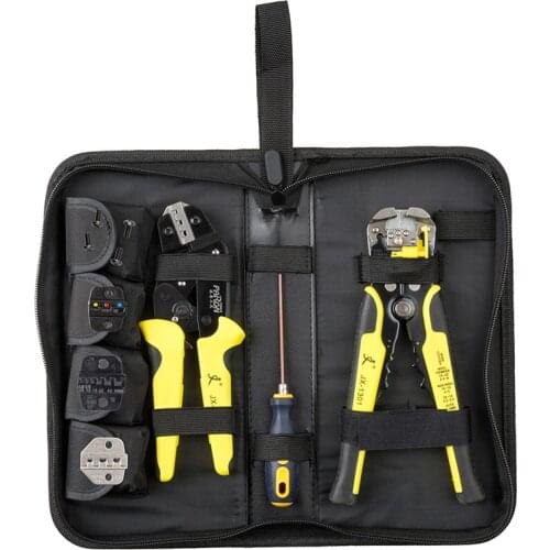 Multifunction Tools Set 4 In 1 Crimping Pliers Cord End Terminals + Wire Stripper Wire Crimpers Engineering Ratcheting Toolkit