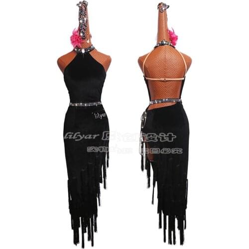 Latin Dance Dress Latin Skirt Competition Dress Costumes Performing Dress Practice Skirt Customize Adult Kids Lady