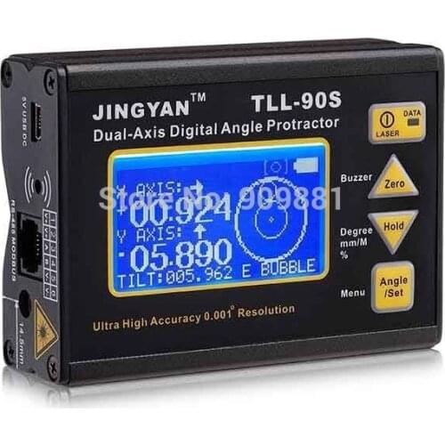 High Precision Angle Meter 0.005 Professional Dual-axis Digital Laser Level Inclinometer Angle Protractor LCD 100-240V 50-60Hz