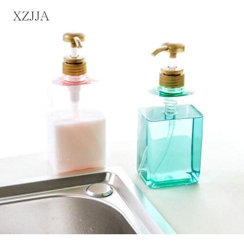 XZJJA 600ml Retro Transparent Soap Dispenser Bathroom Hand Sanitizer Shampoo Shower Gel Liquid Dispenser Bathroom Accessories