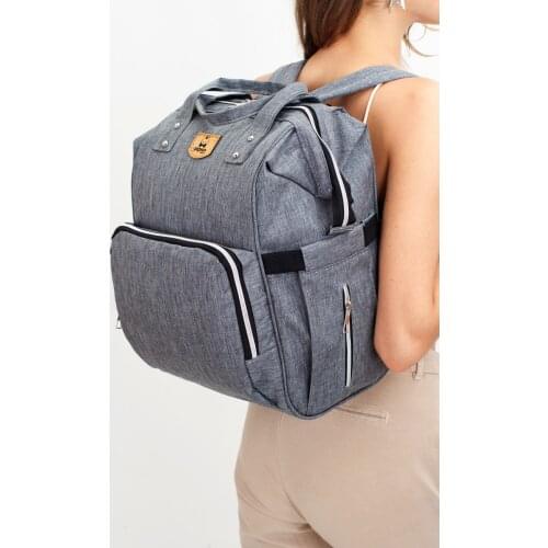 Mother Baby Care Backpack Bag Baby Bottle The Thermo Jug Metal Pushchair Hanger bracket gray 42x27x20