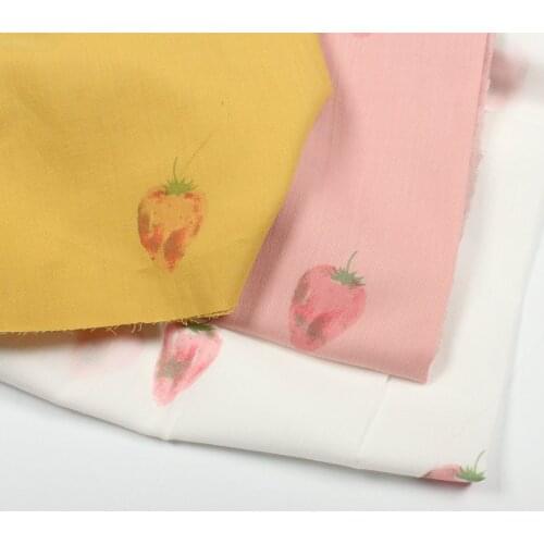 Strawberry Print Thin Cotton Fabric Summer Dress Fabric Tissus Au Metre,kids Sheet Dress Patchwork DIY Clothing