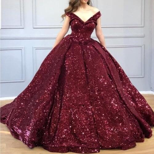 Bling Evening Dress Long abiye robe de soiree Burgundy Evening Party Dresses vestido de festa longo Gowns Evening Elegant