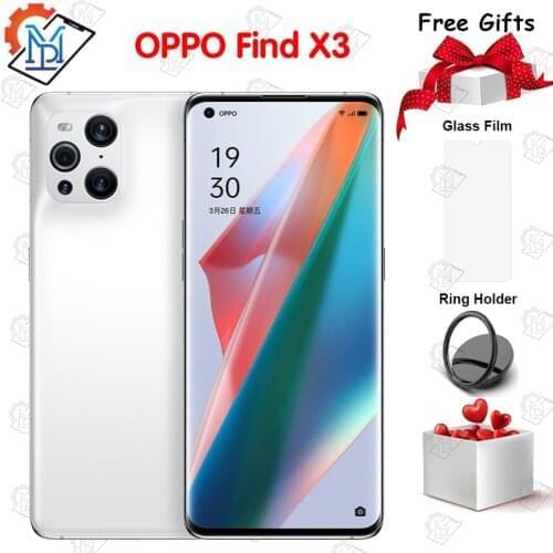 New Original OPPO Find X3 5G Mobile Phone 6.7 Inch 8GB+128GB Snapdragon 870 Octa-Core Android 11 50MP Camera NFC IP68 Smartphone