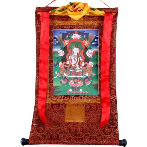 Tantric Vajrasattva Thangka Buddha Double-Layer Hand-Mounted Bronzing Gold-Plated Painting Heart Decorative