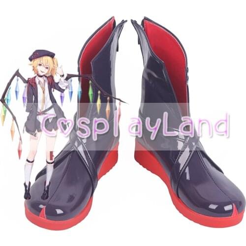 Touhou Project Flandre Scarlet Cosplay Shoes Boots Cosplay Costume Accessories For Women Shoes Custom Made Halloween Party Shoes
