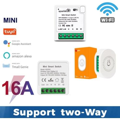 16A Tuya 2-way Breaker Timer Smart Life APP Wireless Remote Control Works With Alexa Google Home WiFi/Zigbee Smart Light Switch