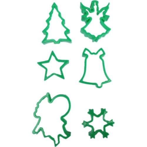 10Pcs Christmas Cookies Cutter Molds Plastic Cake Mould Biscuit Plunger Forms For Cookies Cake Decorating DIY Baking Tools