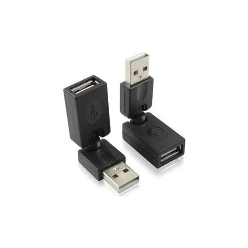 Lot of 10pcs Hot Black USB 2.0 Male To USB Female 360 Degree Rotation Angle Extension Adapter