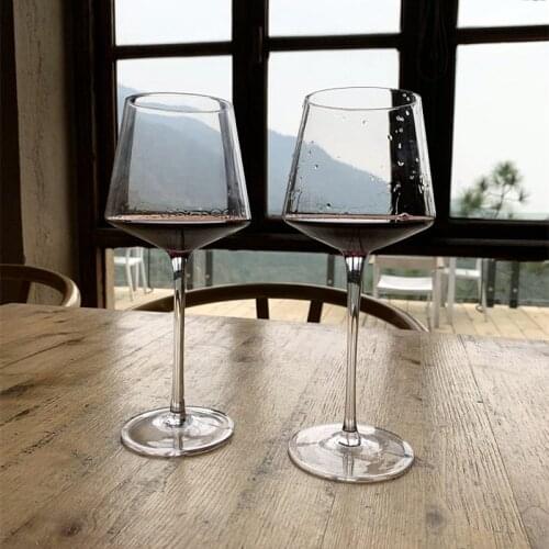 2Pcs/Set 450-650ml Art Collection Goblet Family Chateau Sommelier Tasting Wine Glasses Lead-Free Crystal Glass Drinking Set