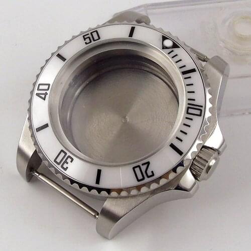 44mm SEA Automatic Watch Case NH35A NH36A MIYOTA 8215 MINGZHU 2813 Movement Mineral Glass Ceramic Insert Screw Crown