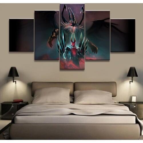 5 Piece Cartoon Pictures Artwork Dota 2 Game Poster Paintings Canvas Art for Home Decor Wall Art