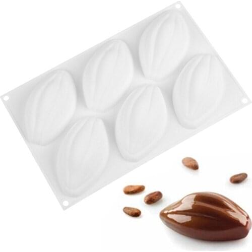 6 Square Almond Cake Mold Silicone Mousse Mold For Baking Mousse Pans Cake Decorating Tools Ice Cream Dessert Bakeware Tools