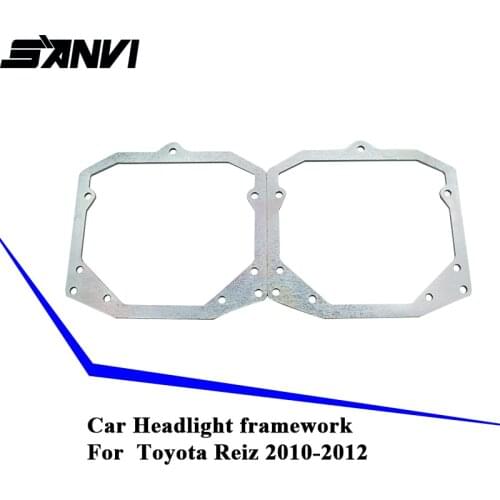 SANVI 2PC Car Projector Lens Headlight framework Holder for Toyota Reiz 2010-2012 For Upgrade Bi LED&Xenon Projector Lens