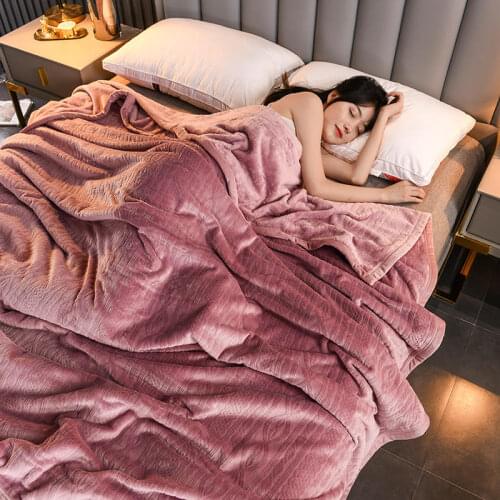 Bonenjoy Fluffy Fleece Blankets For Beds Queen Size Purple Color Thick Plaid For Single Bed King Size Super Sofa Blankets