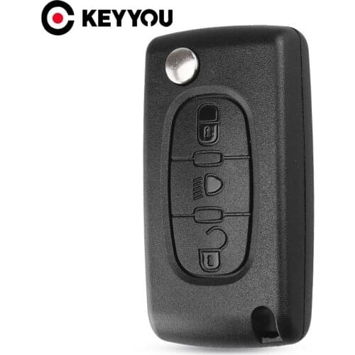 KEYYOU 3 BUTTONS KEY FOB REMOTE CASE FOR Citroen C4 Picasso C5 C6 Light Symbol With Badge Free Shipping