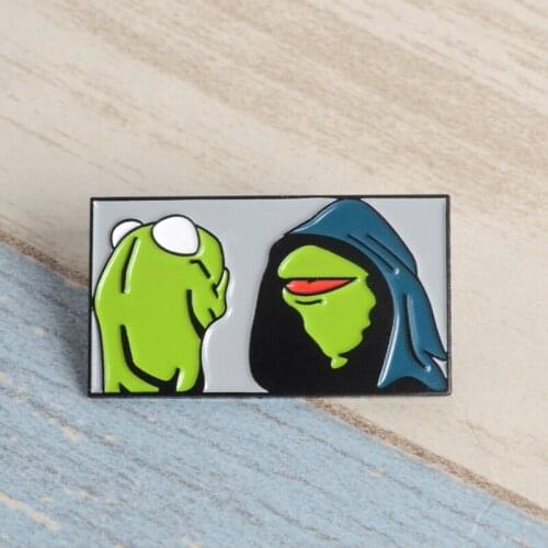 Frog Meme Soft Enamel Brooch Pins Denim clothes bag buckle Button Badge Cartoon Punk Animal Jewelry Gift for Friends