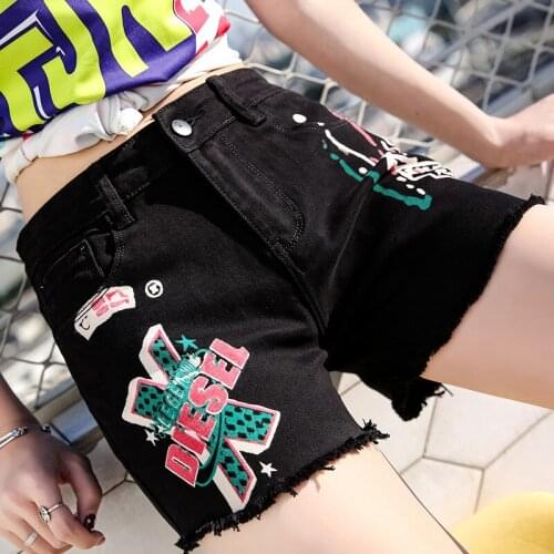 Three minutes jeans short trousers female spring and summer new easing show tall waist elastic burrs joker shorts Hot breeches