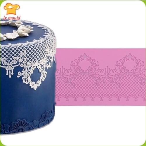 Cake bounded mat baking mold fondant mold lace queen crown mold