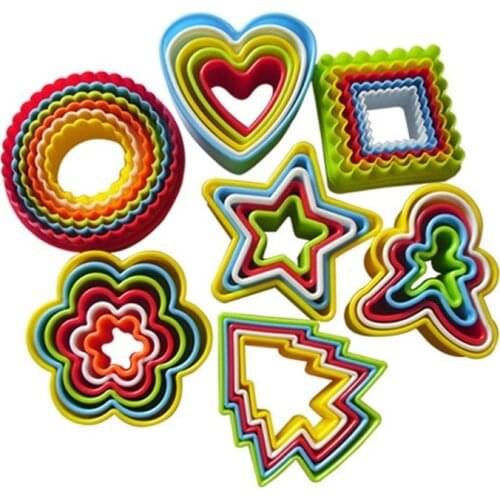 Fondant Biscuit Cake Mousse Mould Cookie Maker Mold Edge Cutter Plastic DIY Cookie Mold Set Kitchen baking Tool