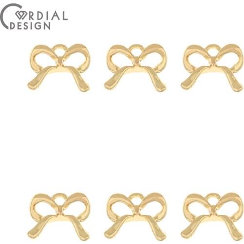 Cordial Design 200Pcs 11*13MM Jewelry Findings & Components/DIY Charms/Bowknot Shape/Hand Made/Pendant/Earrings Accessories