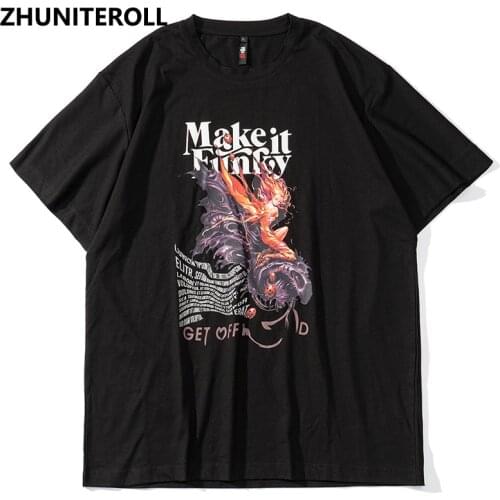 Oversized T-Shirts Men Hip Hop Girl Letter Print Men Tees Shirts Streetwear Fashion Summer Casual Short Sleeve Harajuku Tops