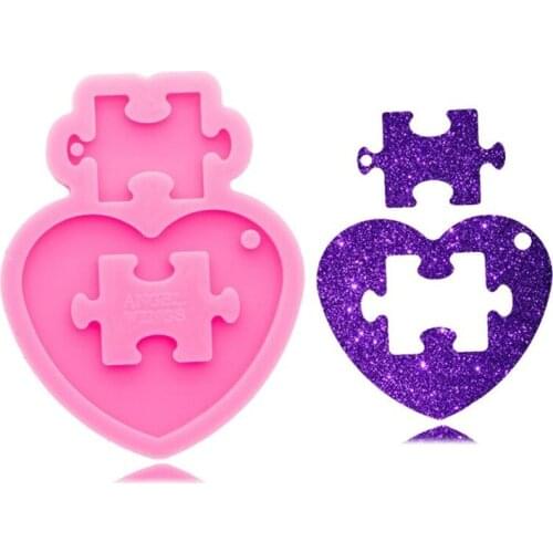 Love Heart Keychain Crystal Epoxy Resin Mold Pendant Silicone Mould DIY Crafts Jewelry Necklace Making Tool