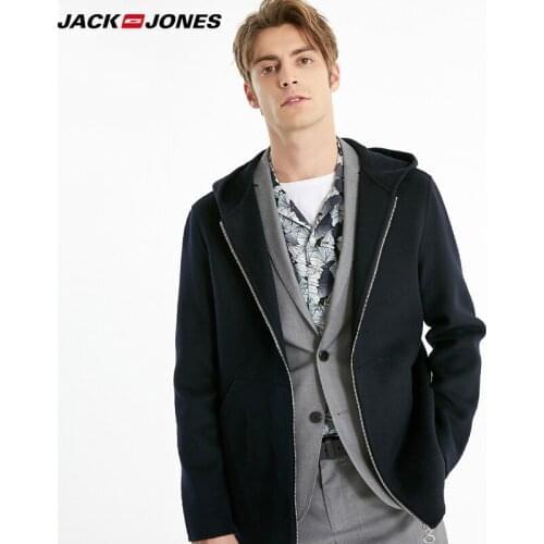 JackJones Winter hooded mens woolen overcoat | 219127505
